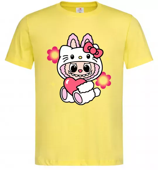 Чоловіча футболка Labubu Hello Kitty Лимонний фото