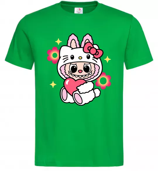 Чоловіча футболка Labubu Hello Kitty Зелений фото