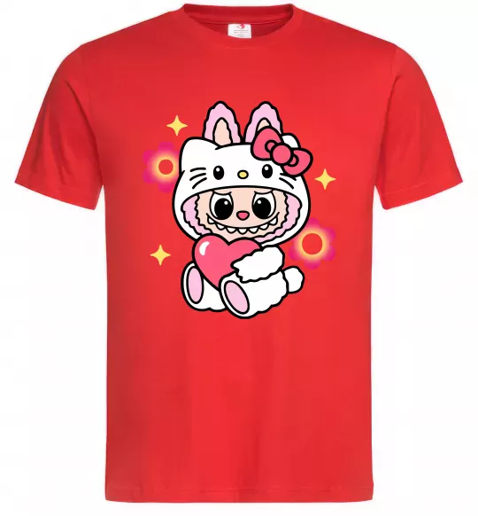 Чоловіча футболка Labubu Hello Kitty Червоний фото