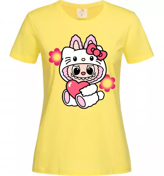 Женская футболка Labubu Hello Kitty Лимонный фото