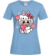 Женская футболка Labubu Hello Kitty Голубой фото