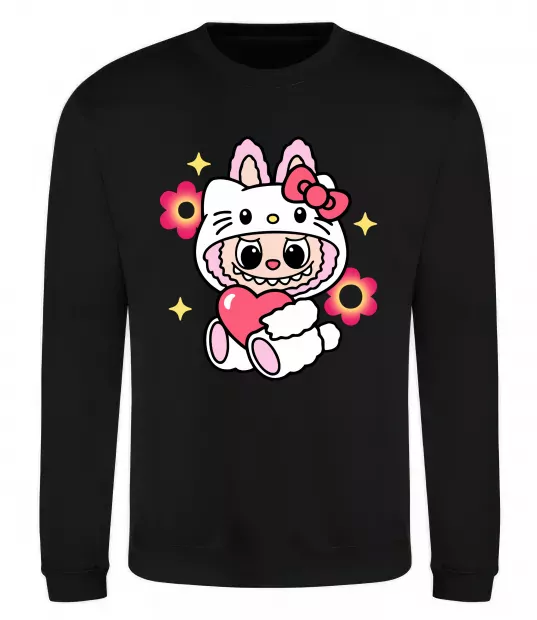 Світшот Labubu Hello Kitty Чорний фото