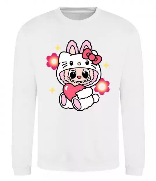 Світшот Labubu Hello Kitty Білий фото