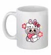 Чашка керамическая Labubu Hello Kitty Белый фото
