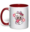 Чашка з кольоровою ручкою Labubu Hello Kitty Червоний фото