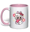 Чашка з кольоровою ручкою Labubu Hello Kitty Ніжно рожевий фото