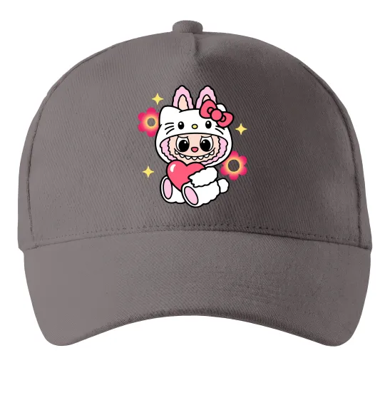 Кепка Labubu Hello Kitty Сірий фото