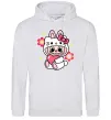 Мужская толстовка (худи) Labubu Hello Kitty Серый меланж фото