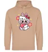Мужская толстовка (худи) Labubu Hello Kitty Песочный фото