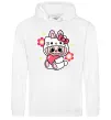 Женская толстовка (худи) Labubu Hello Kitty Белый фото