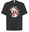 Футболка Оверсайз Labubu Hello Kitty Чорний фото