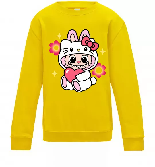 Дитячий світшот Labubu Hello Kitty Сонячно жовтий фото