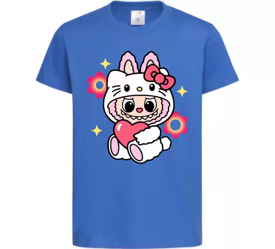 Дитяча футболка Labubu Hello Kitty Яскраво-синій фото