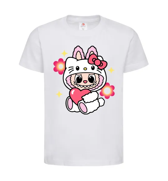 Дитяча футболка Labubu Hello Kitty Білий фото
