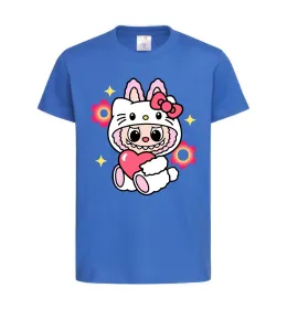 Детская футболка Labubu Hello Kitty Ярко-синий фото