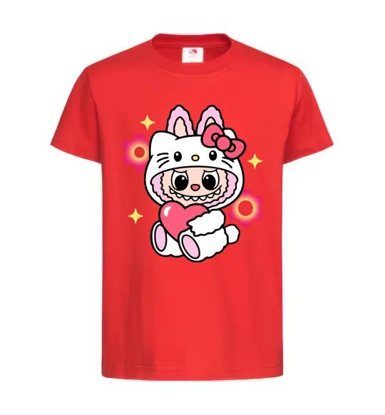 Дитяча футболка Labubu Hello Kitty Червоний фото