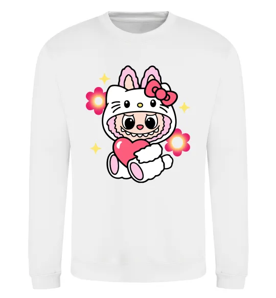 Свитшот Labubu Hello Kitty Белый фото