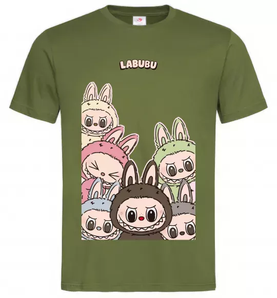 Чоловіча футболка Labubu Оливковий фото