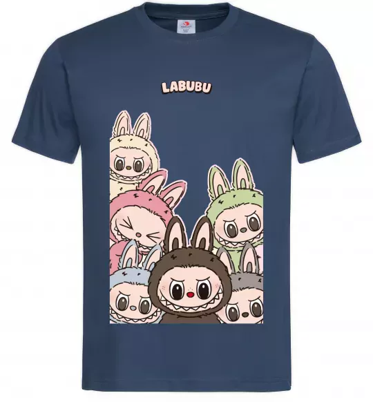 Чоловіча футболка Labubu Темно-синій фото