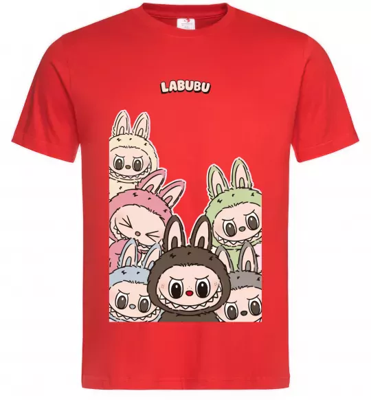 Чоловіча футболка Labubu Червоний фото