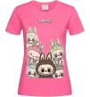 Женская футболка Labubu Ярко-розовый фото