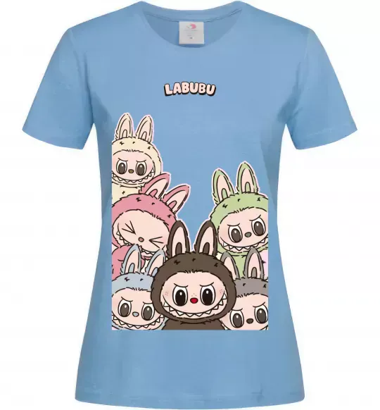 Женская футболка Labubu Голубой фото