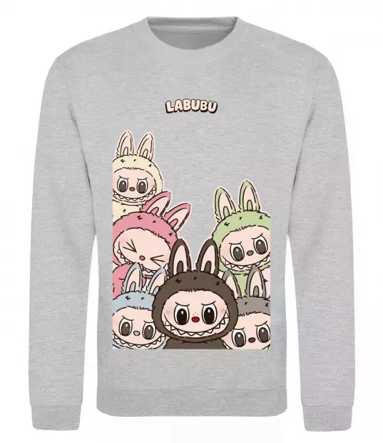 Світшот Labubu Сірий меланж фото