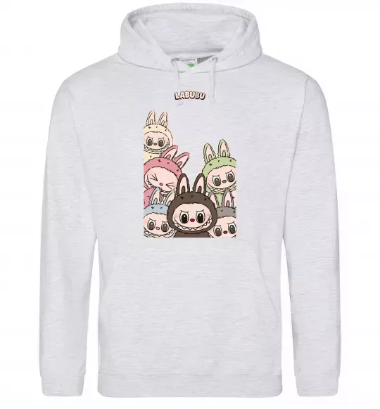 Чоловіча толстовка (худі) Labubu Сірий меланж фото