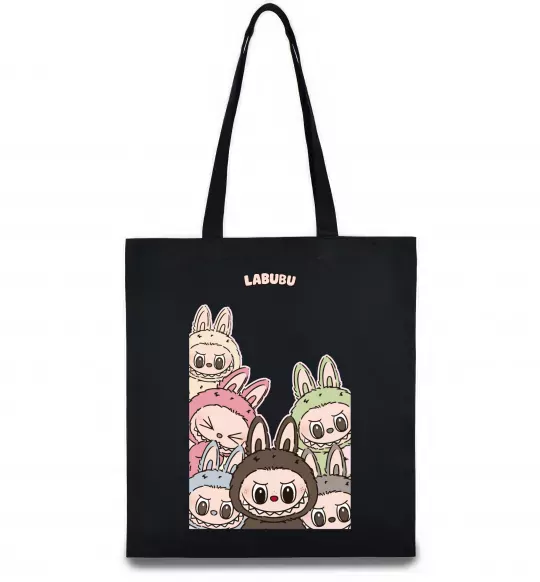 Еко-сумка Labubu Чорний фото