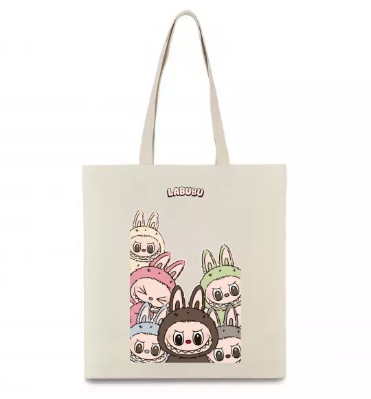 Еко-сумка Labubu Бежевий фото