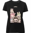 Жіноча преміум футболка Labubu Чорний фото