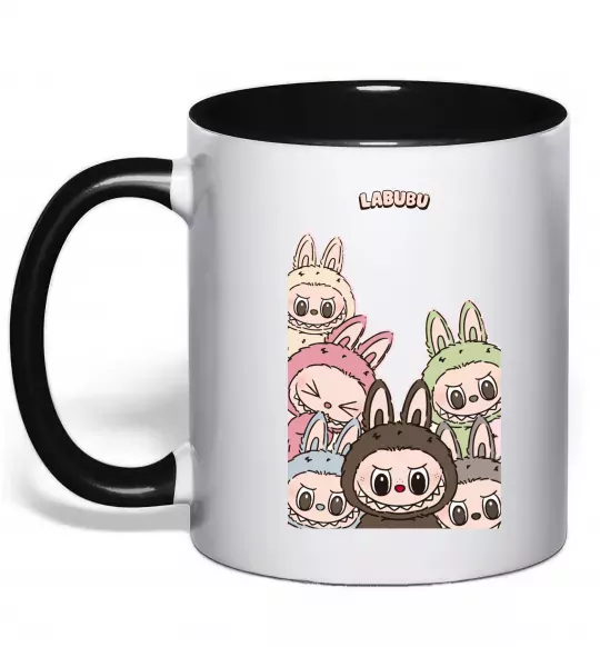 Чашка с цветной ручкой Labubu Черный фото