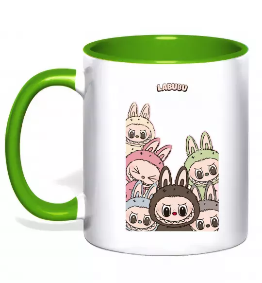 Чашка с цветной ручкой Labubu Зеленый фото