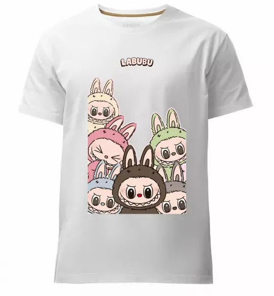 Мужская премиум футболка Labubu Белый фото