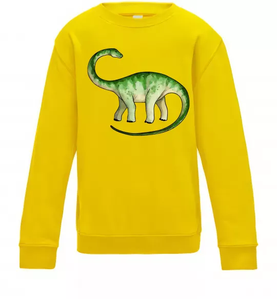 Детский Свитшот Апатозавр Солнечно желтый фото