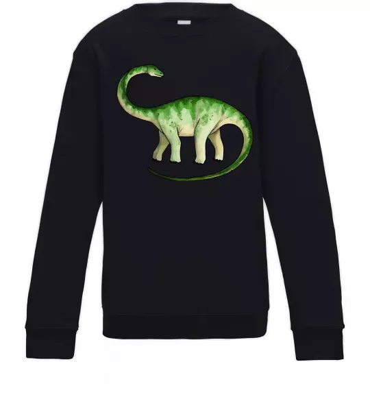 Детский Свитшот Апатозавр Черный фото