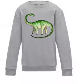Детский Свитшот Апатозавр Серый меланж фото
