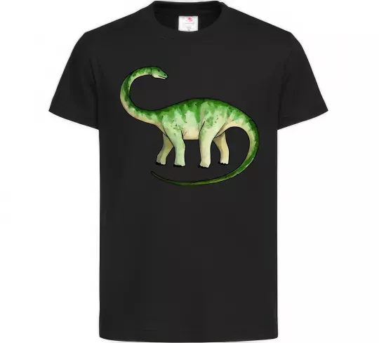 Детская футболка Апатозавр Черный фото