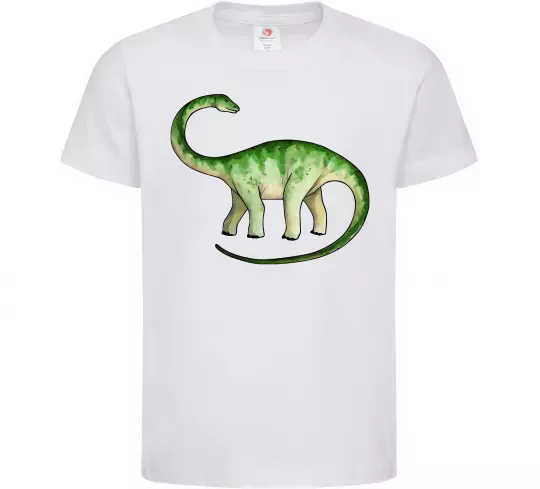 Детская футболка Апатозавр Белый фото