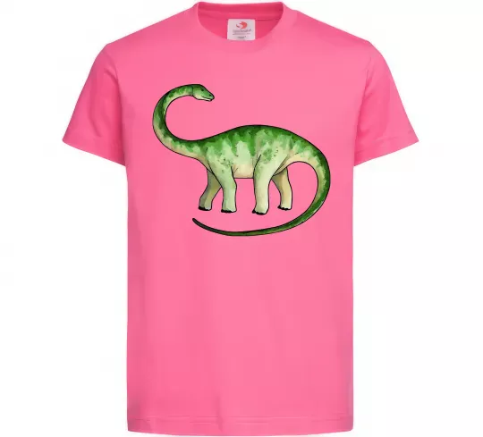 Детская футболка Апатозавр Ярко-розовый фото
