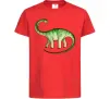 Детская футболка Апатозавр Красный фото