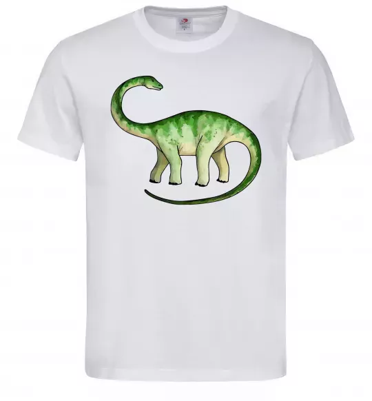 Мужская футболка Апатозавр Белый фото