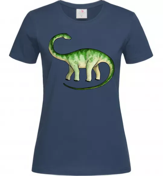 Женская футболка Апатозавр Темно-синий фото