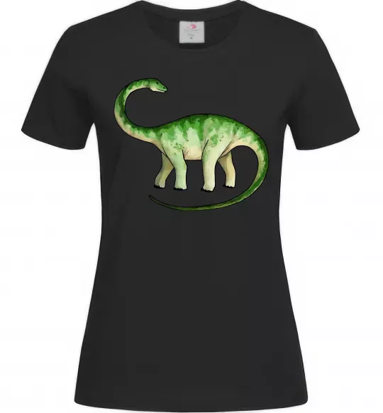 Женская футболка Апатозавр Черный фото