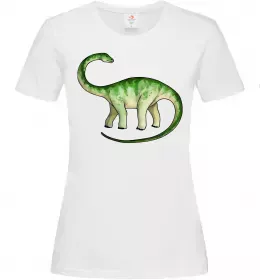Женская футболка Апатозавр Белый фото