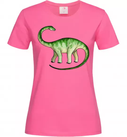 Женская футболка Апатозавр Ярко-розовый фото