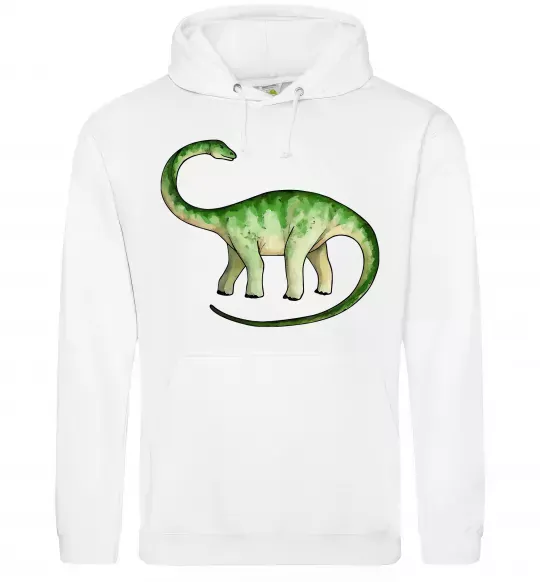 Мужская толстовка (худи) Апатозавр Белый фото