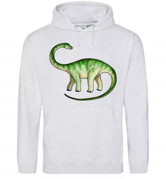 Женская толстовка (худи) Апатозавр Серый меланж фото