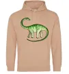 Женская толстовка (худи) Апатозавр Песочный фото