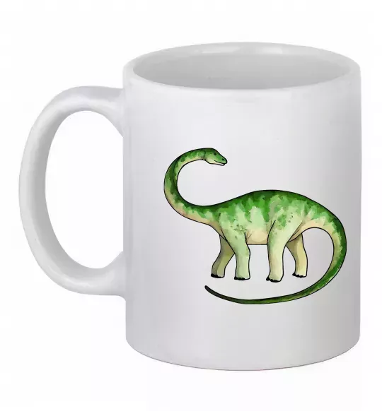 Чашка керамічна Апатозавр Білий фото